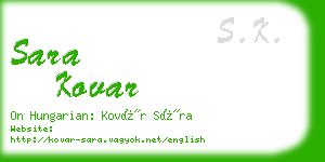 sara kovar business card